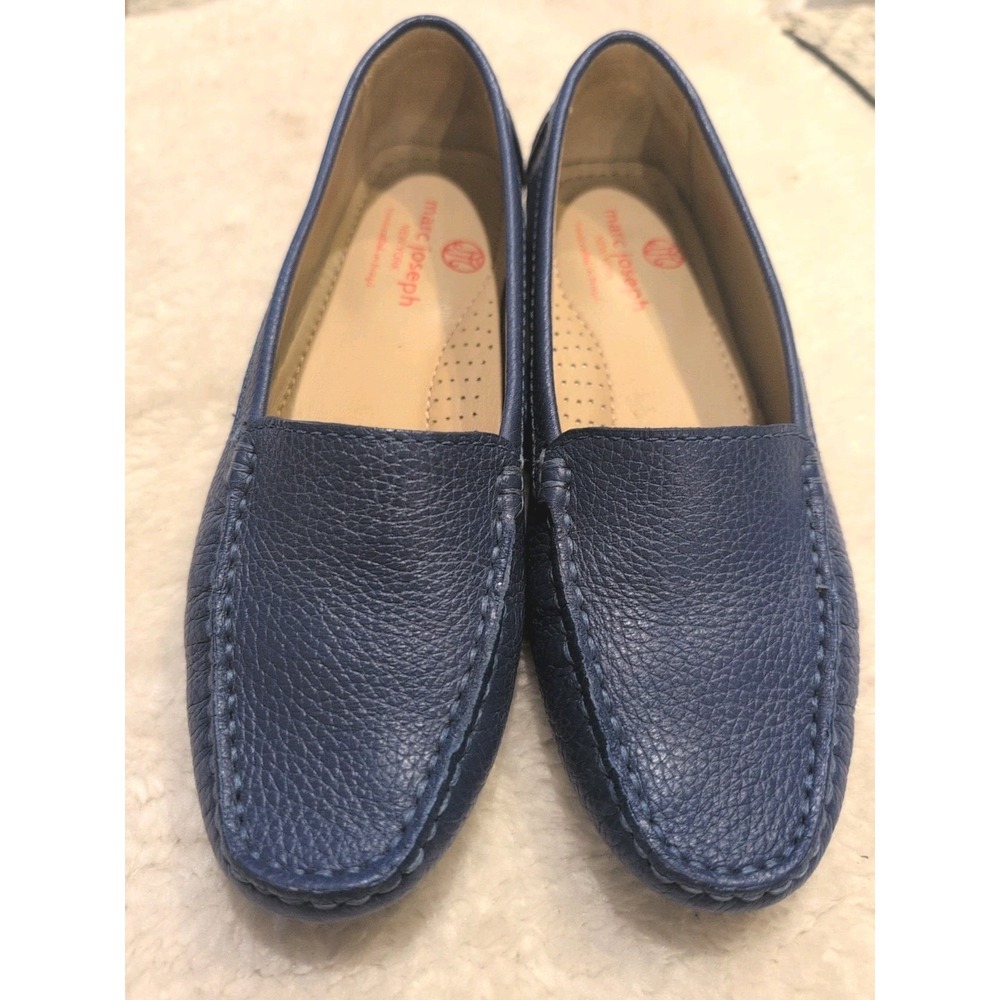 Marc Joseph New York Manhasset Sz 6.5M Blue Driving‎ Loafer Leather Women's EUC